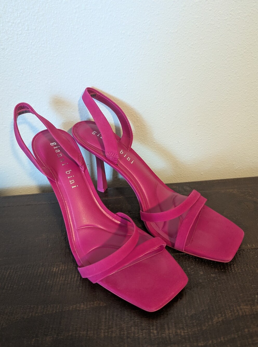 Magenta Pink Suede Heels